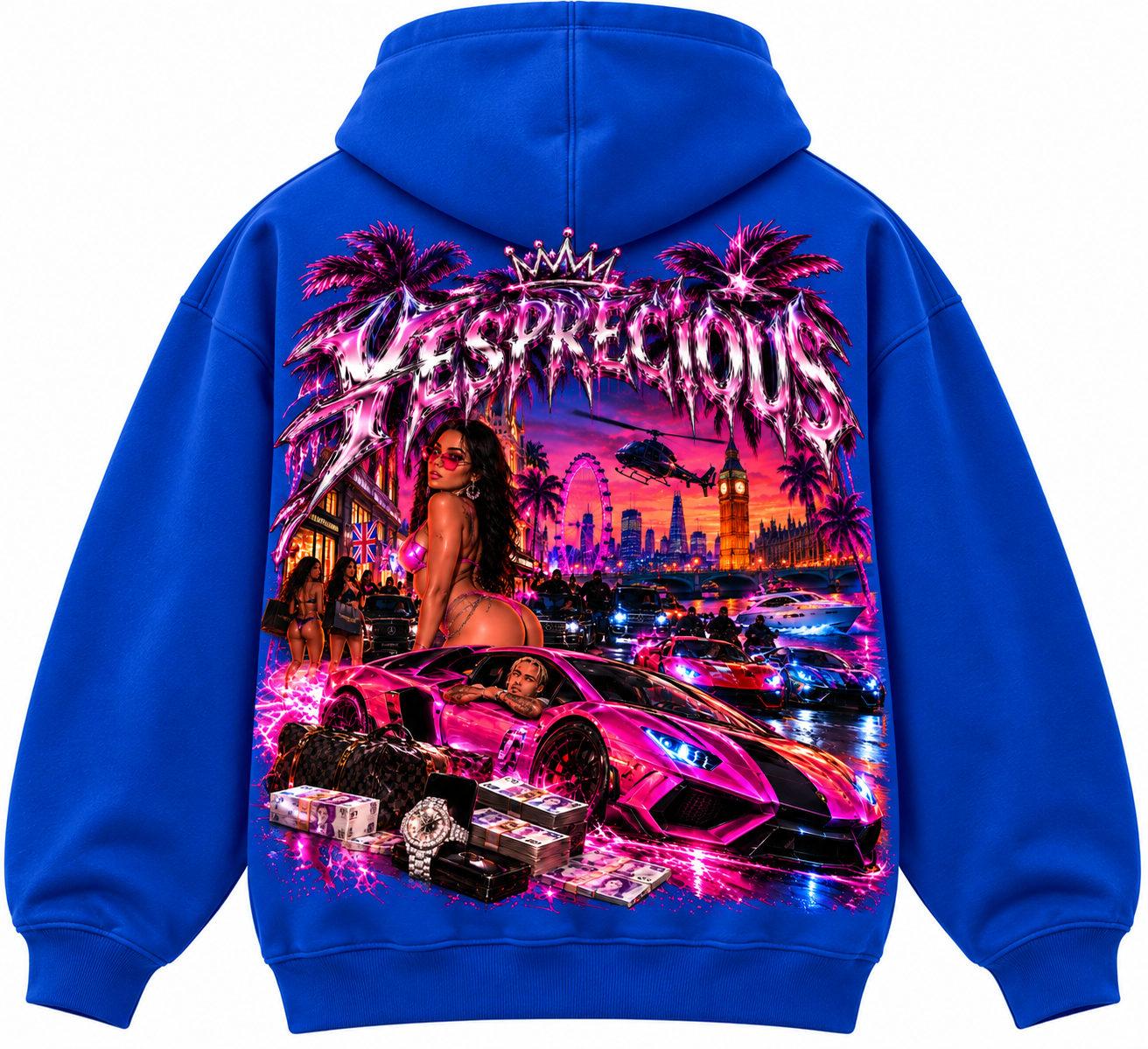 YESPRECIOUS London After Dark Hoodie - Blue